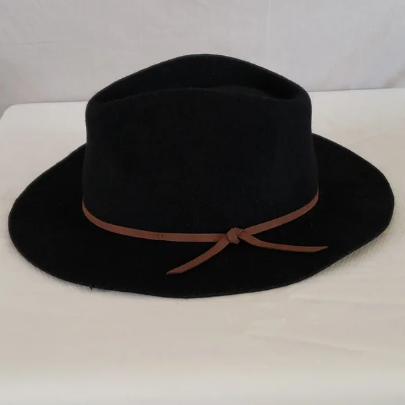 NEW Brixton Valley Black Wool Fedora Hat Brixton Womens Hat Valley Fedora Wool Felt Black One Size | eBay main image 2